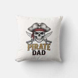 Pirate Dad Skull Sword Vintage Engraving Shirt_1 Cushion