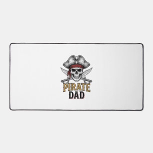 Pirate Dad Skull Sword Vintage Engraving Shirt_1 Desk Mat