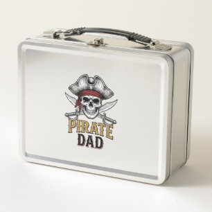 Pirate Dad Skull Sword Vintage Engraving Shirt_1 Metal Lunch Box
