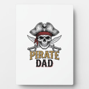 Pirate Dad Skull Sword Vintage Engraving Shirt_1 Plaque