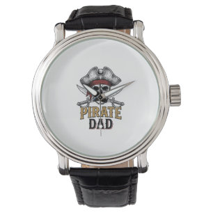 Pirate Dad Skull Sword Vintage Engraving Shirt_1 Watch
