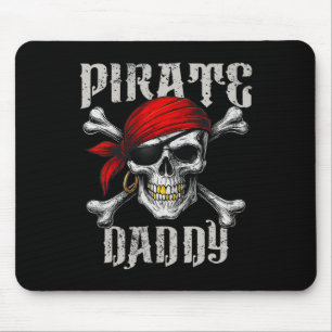Pirate Daddy Jolly Roger Flag And Skull Crossbones Mouse Mat