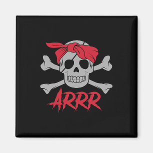 Pirate Dead Skull Wih Eye Patch Halloween Magnet