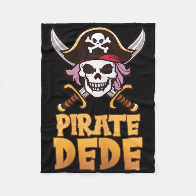 Pirate Dede Funny Captain Matching Grandma Hallowe Fleece Blanket (Front)