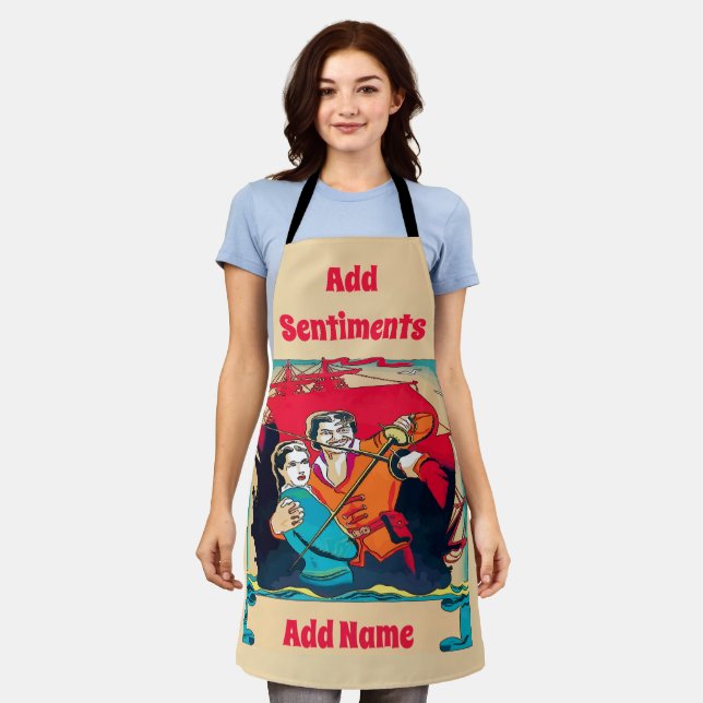 Pirate  Design edit & add text, Apron (Worn)