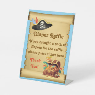 Pirate Diaper Raffle Pedestal Sign