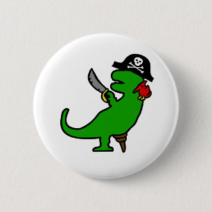 Pirate Dinosaur 6 Cm Round Badge