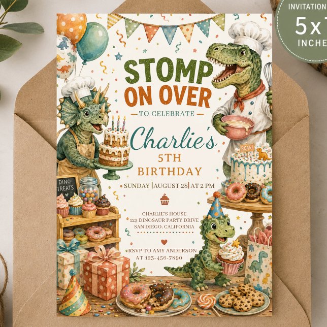 Pirate Dinosaur Birthday Invitation (Creator Uploaded)