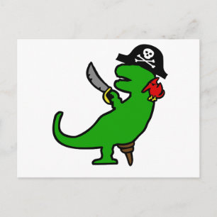 Pirate Dinosaur Postcard