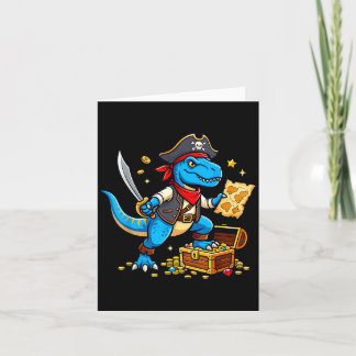 Pirate dinosaur t rex boys girls kids funny card