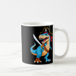 Pirate Dinosaur T Rex Boys Kids Funny Halloween Co Coffee Mug