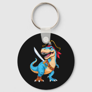 Pirate Dinosaur T Rex Boys Kids Funny Halloween Co Key Ring