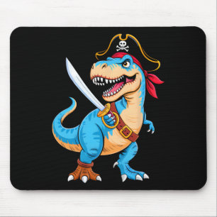 Pirate Dinosaur T Rex Boys Kids Funny Halloween Co Mouse Mat