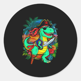Pirate dinosaur toddler boy funny kids costume  classic round sticker