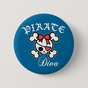 Pirate Diva 6 Cm Round Badge