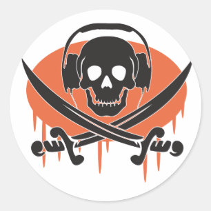 Pirate DJ Classic Round Sticker