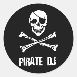 Pirate DJ Classic Round Sticker