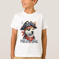 Pirate Dog - Digital Watercolor T-Shirt