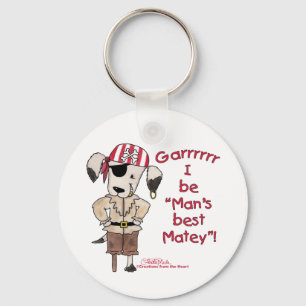 Pirate Dog "Mans Best Matey!" Key Ring