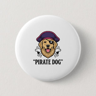 Pirate Dog Vintage Engraving Shirt Design_1 6 Cm Round Badge