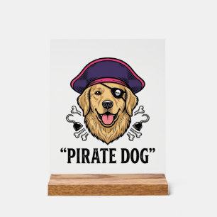Pirate Dog Vintage Engraving Shirt Design_1 Acrylic Sign