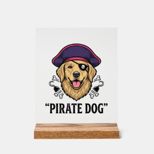 Pirate Dog Vintage Engraving Shirt Design_1 Acrylic Sign