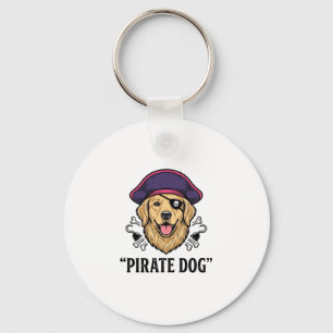 Pirate Dog Vintage Engraving Shirt Design_1 Key Ring