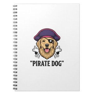 Pirate Dog Vintage Engraving Shirt Design_1 Notebook