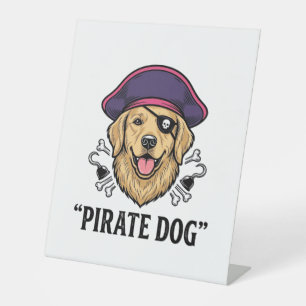Pirate Dog Vintage Engraving Shirt Design_1 Pedestal Sign