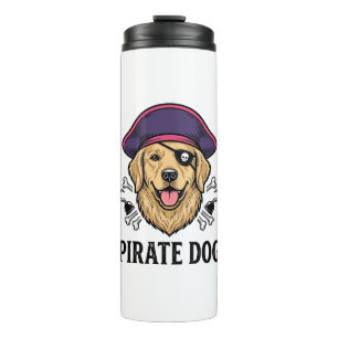 Pirate Dog Vintage Engraving Shirt Design_1 Thermal Tumbler