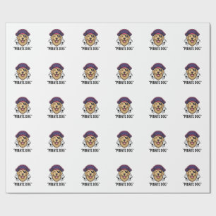 Pirate Dog Vintage Engraving Shirt Design_1 Wrapping Paper