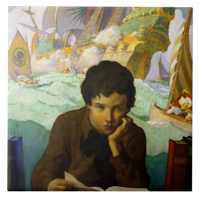 “Pirate Dreams” by NC Wyeth Tile (Front)