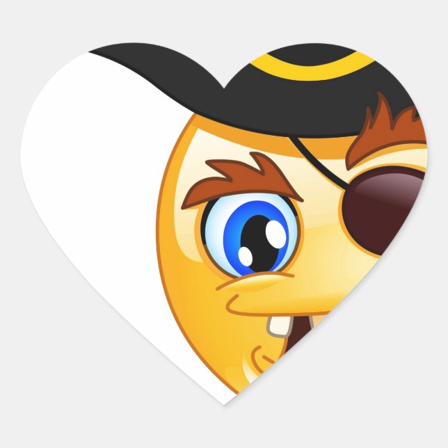 pirate emoji heart sticker (Front)