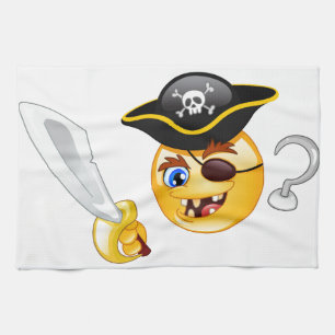 pirate emoji tea towel
