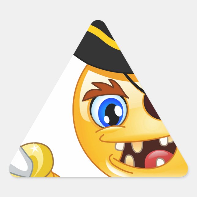 pirate emoji triangle sticker (Front)