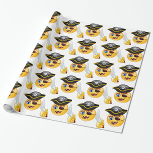 pirate emoji wrapping paper