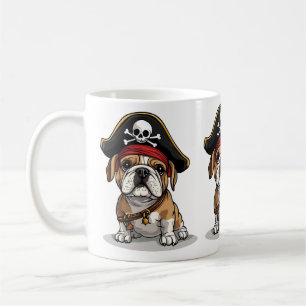 Pirate English Bulldog Skull Crossbones Coffee Mug
