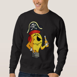 Pirate Eye Patch Light Bulb Sea Sailor Crew Ship T Sweatshirt