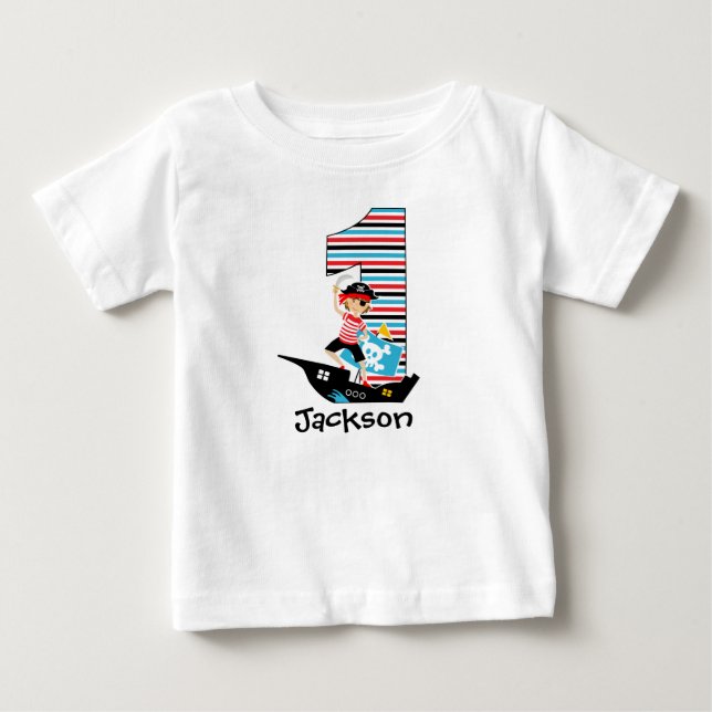 Pirate First Birthday T shirt (Front)