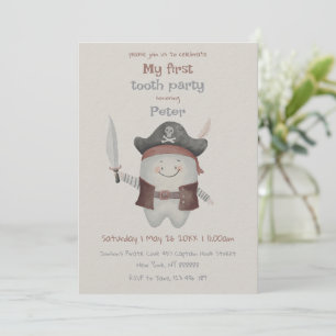 Pirate First Tooth Party Invitation