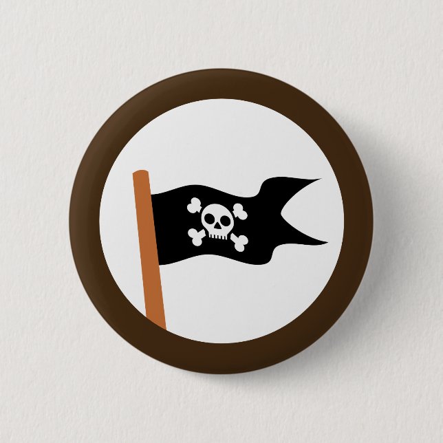 Pirate Flag 6 Cm Round Badge (Front)