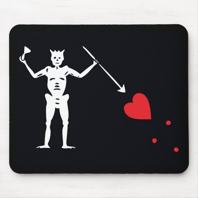 Pirate Flag Blackbeard Edward Teach Mouse Mat (Front)