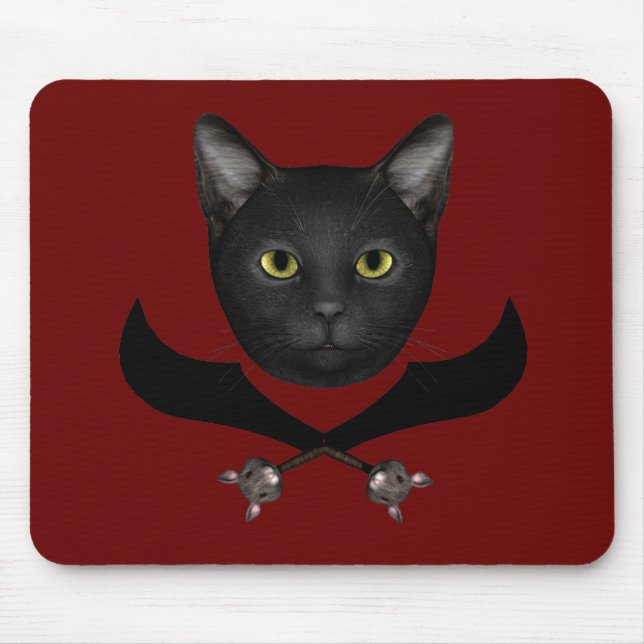 Pirate Flag Cat Mouse Mat (Front)