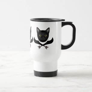 Pirate Flag Cat Travel Mug