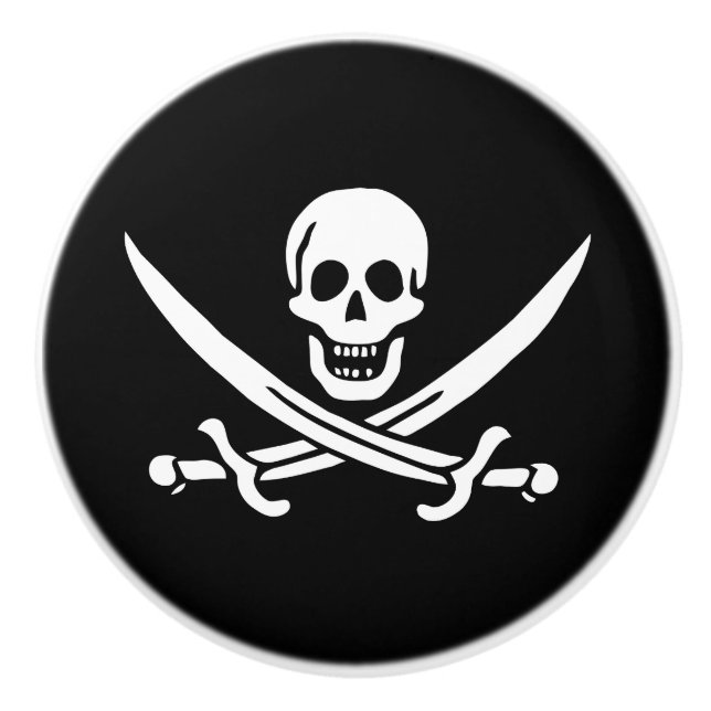 Pirate Flag Ceramic Knob (Front)