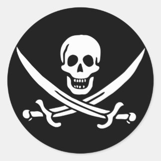 Pirate Flag Classic Round Sticker