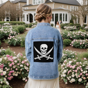 PIRATE FLAG CROSSBONES DENIM JACKET