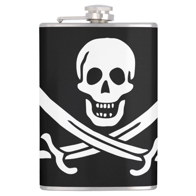 Pirate Flag Hip Flask (Front)