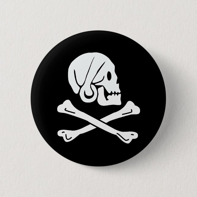 Pirate Flag - Jolly Roger 6 Cm Round Badge (Front)