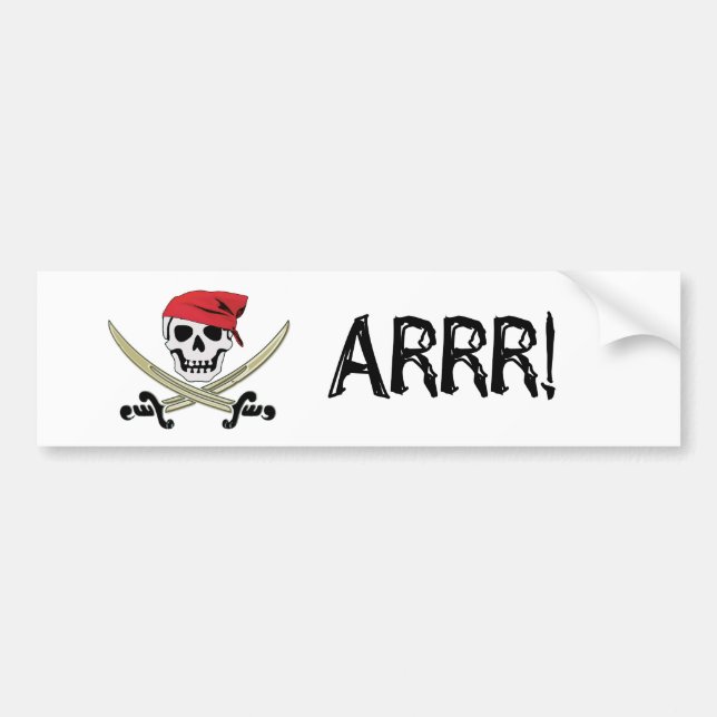 Pirate Flag Jolly Roger Arrr! Bumper Sticker (Front)